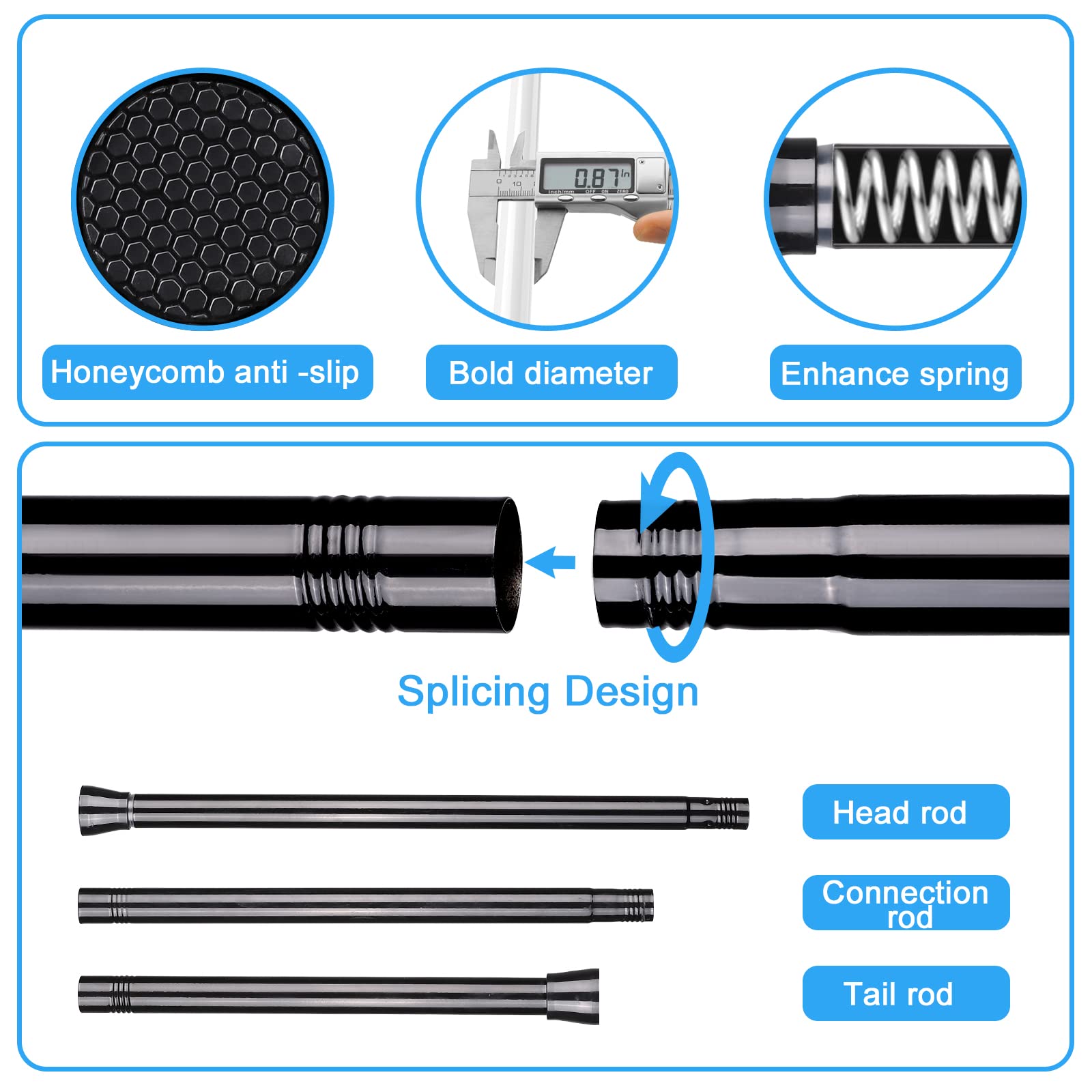 ZipGlo tension rod shown in a clean, uncluttered window display