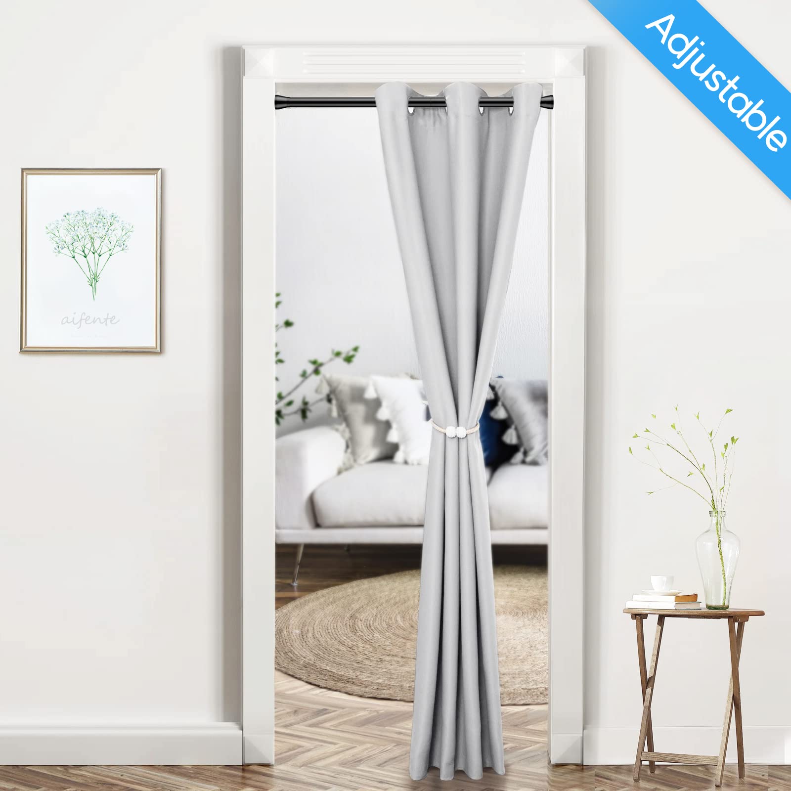 ZipGlo tension curtain rod anti-slip cap ensures stability