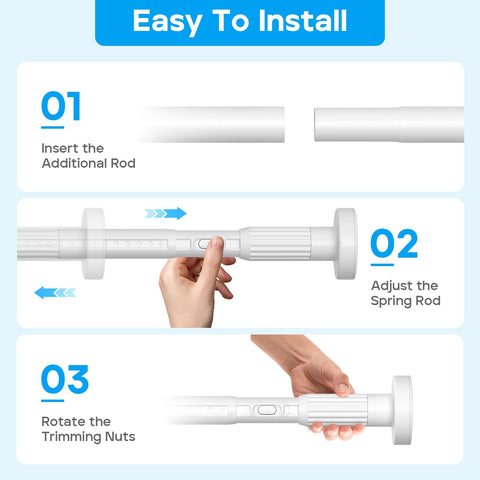 ZipGlo tension rod 1.26 inch diameter for sturdy mounting.
