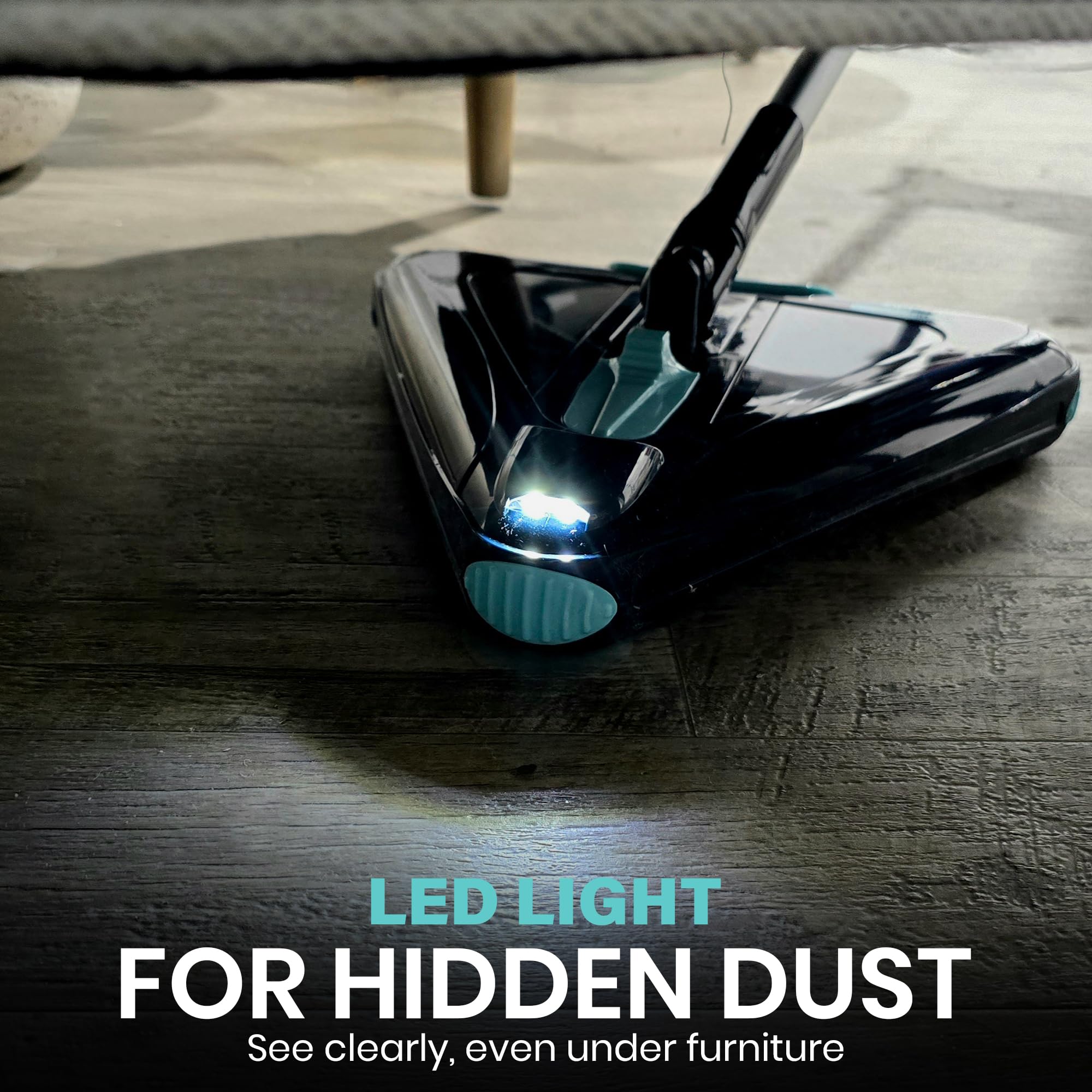 Zippi Sweeper Max Plus triple-rotating brushes capture dust from multiple surfaces.