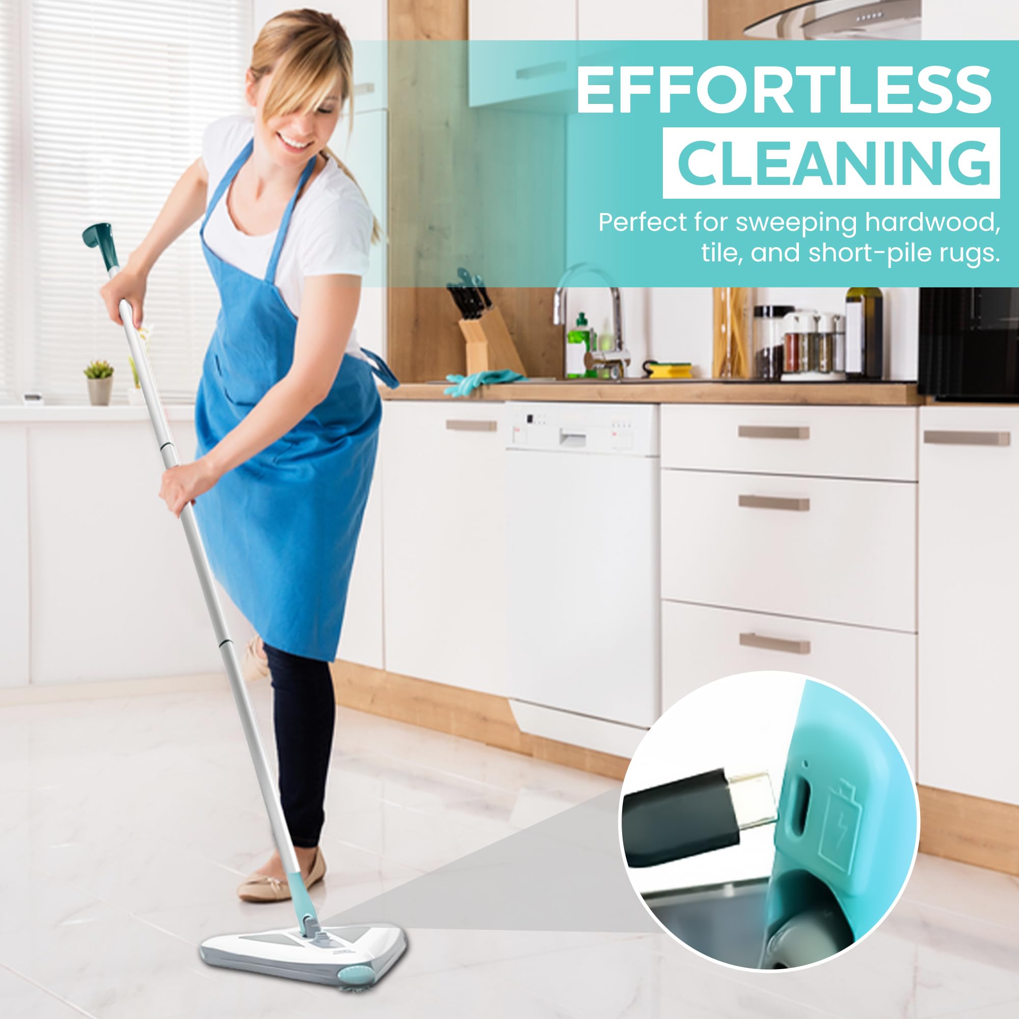 Zippi Sweeper Standard dust compartment for mess-free disposal after sweeping