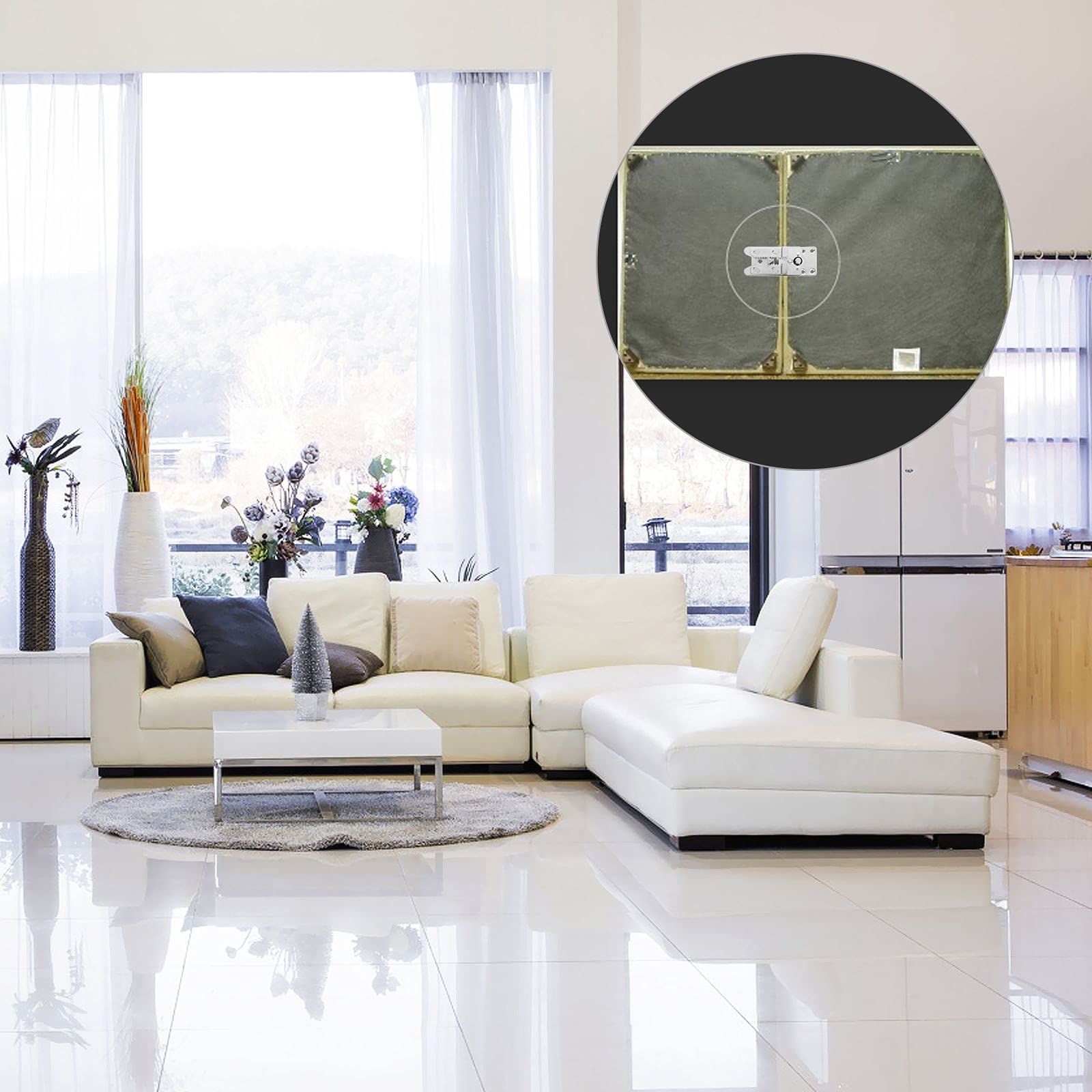 ZIQI 360-degree rotation feature emphasizing versatility in furniture alignment.
