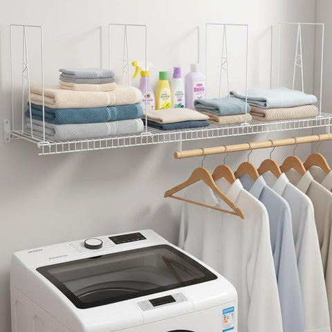 Ziroland bag-and-shoe stack divider helps tidy stacks in closets or entryways.