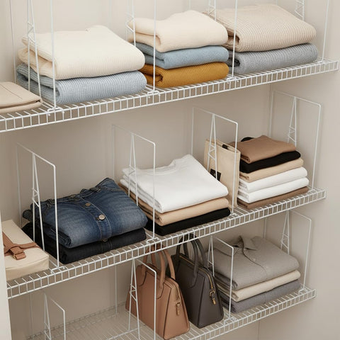 Ziroland sweater organizer divider supports vertical storage for cozy knitwear.