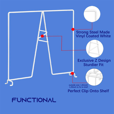 ziroland white dividers fit 12-inch deep wire shelves for tall storage