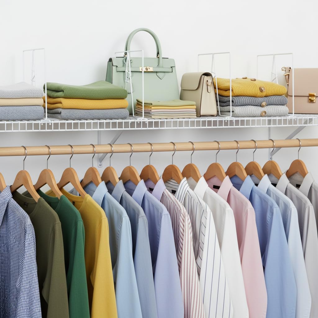 ziroland metal shelf dividers provide sturdy organization for closets and storage rooms