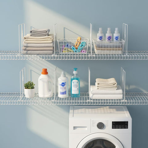 Ziroland dividers maximize storage by defining separate zones.