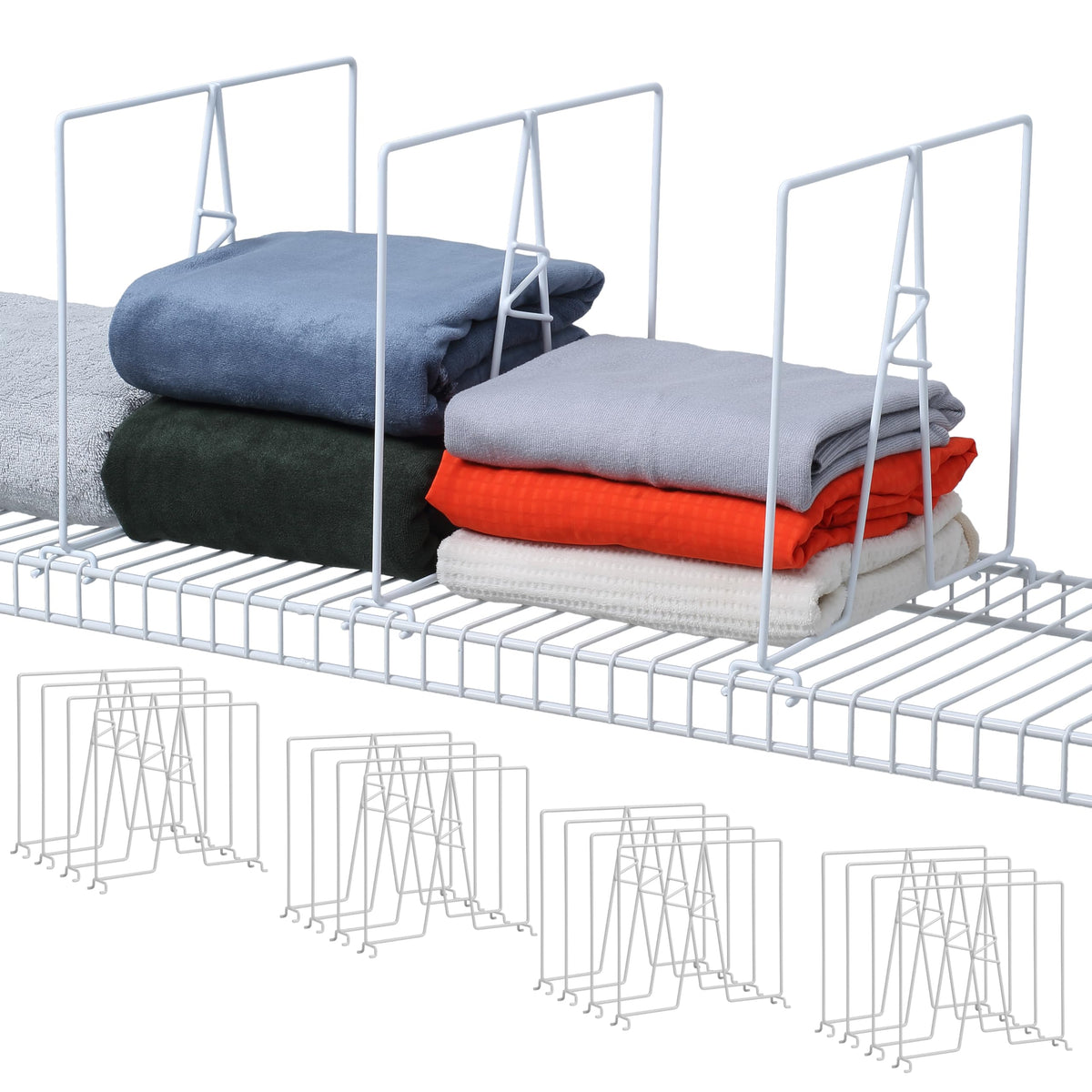 ziroland wire shelf dividers white pack keeps items neatly organized on 12-inch deep shelves