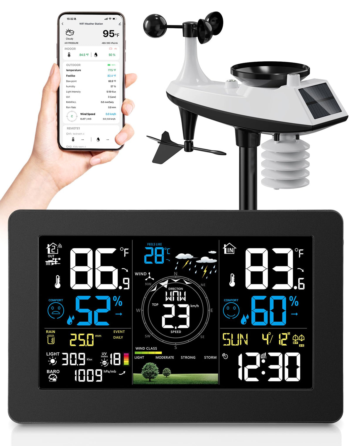 Zivron WiFi Weather Station large display for quick real-time data