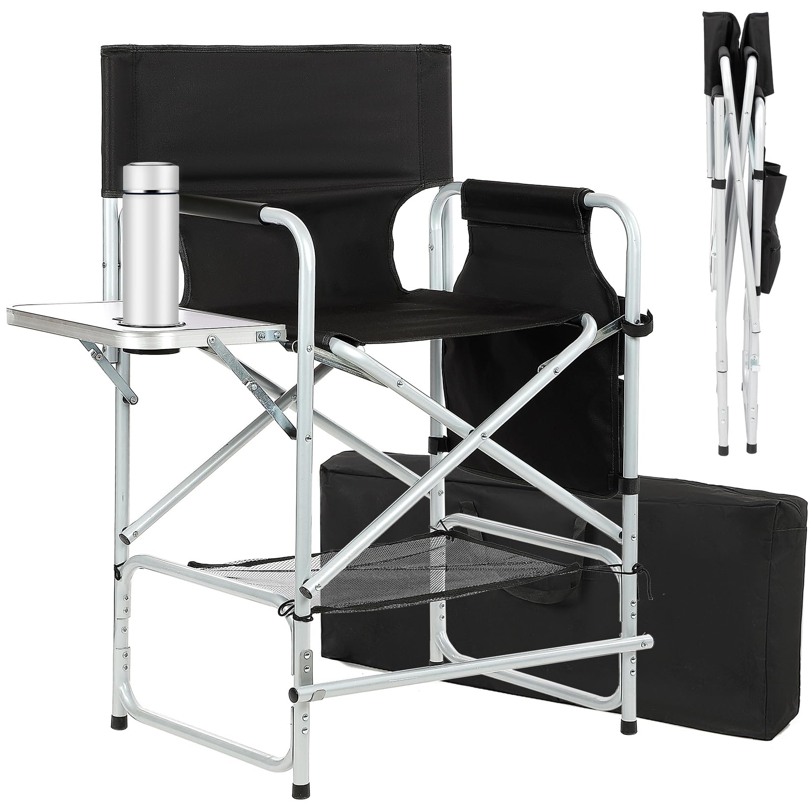 ZIXNEXKOO tall makeup chair 41in with sturdy steel frame for all-day use.