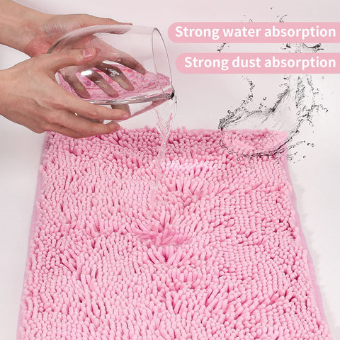 ZiYiJuan pink toilet mat 20x20 with non-slip backing