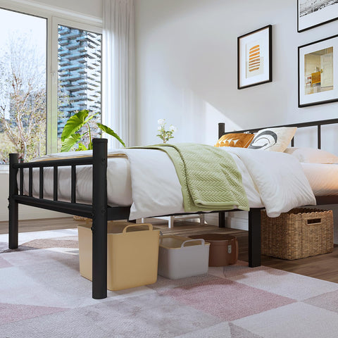 Zizin round-tube headboard and footboard offer a safe, stylish look.