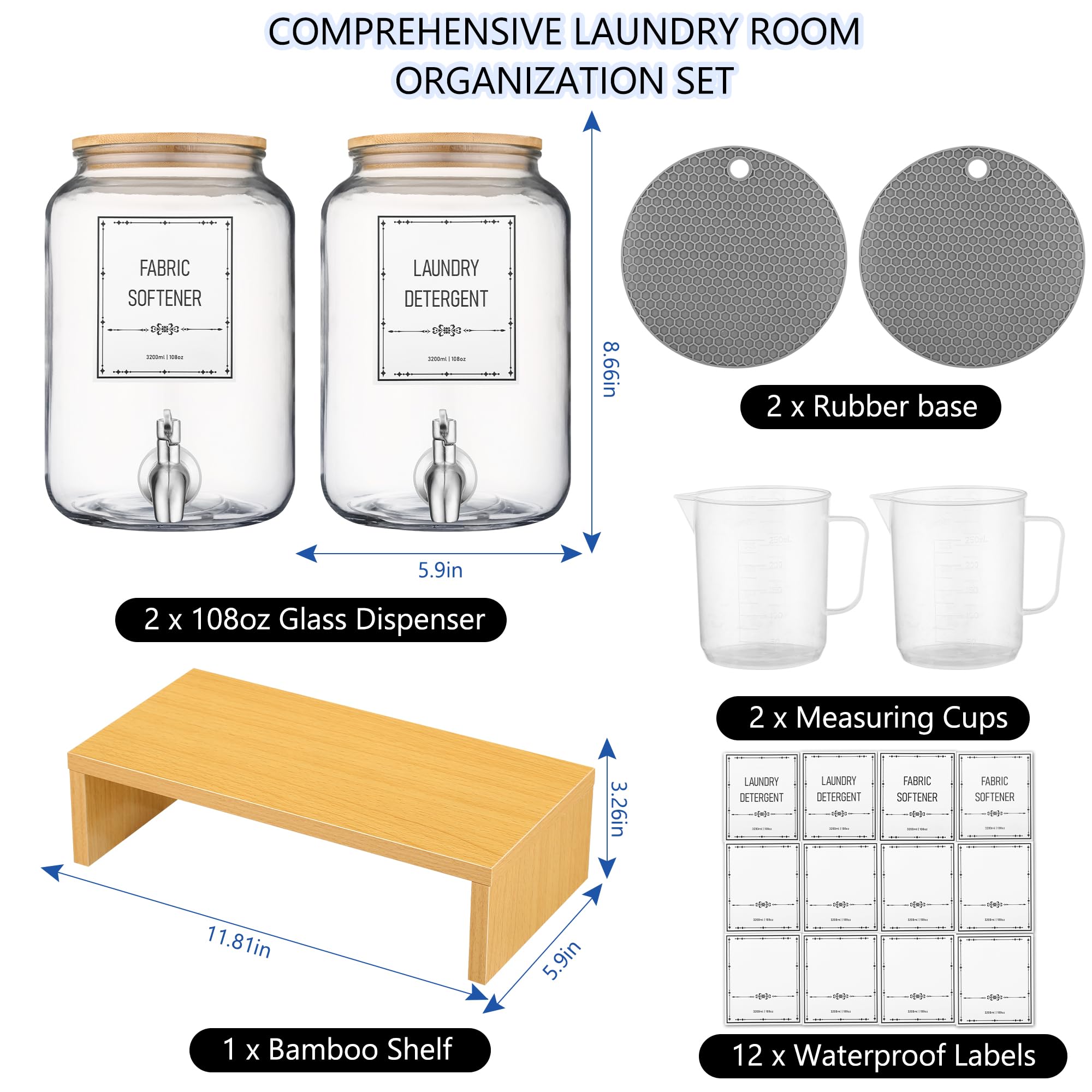 ZJ Whoest waterproof labels simplify sorting for detergent, softener, and beads.