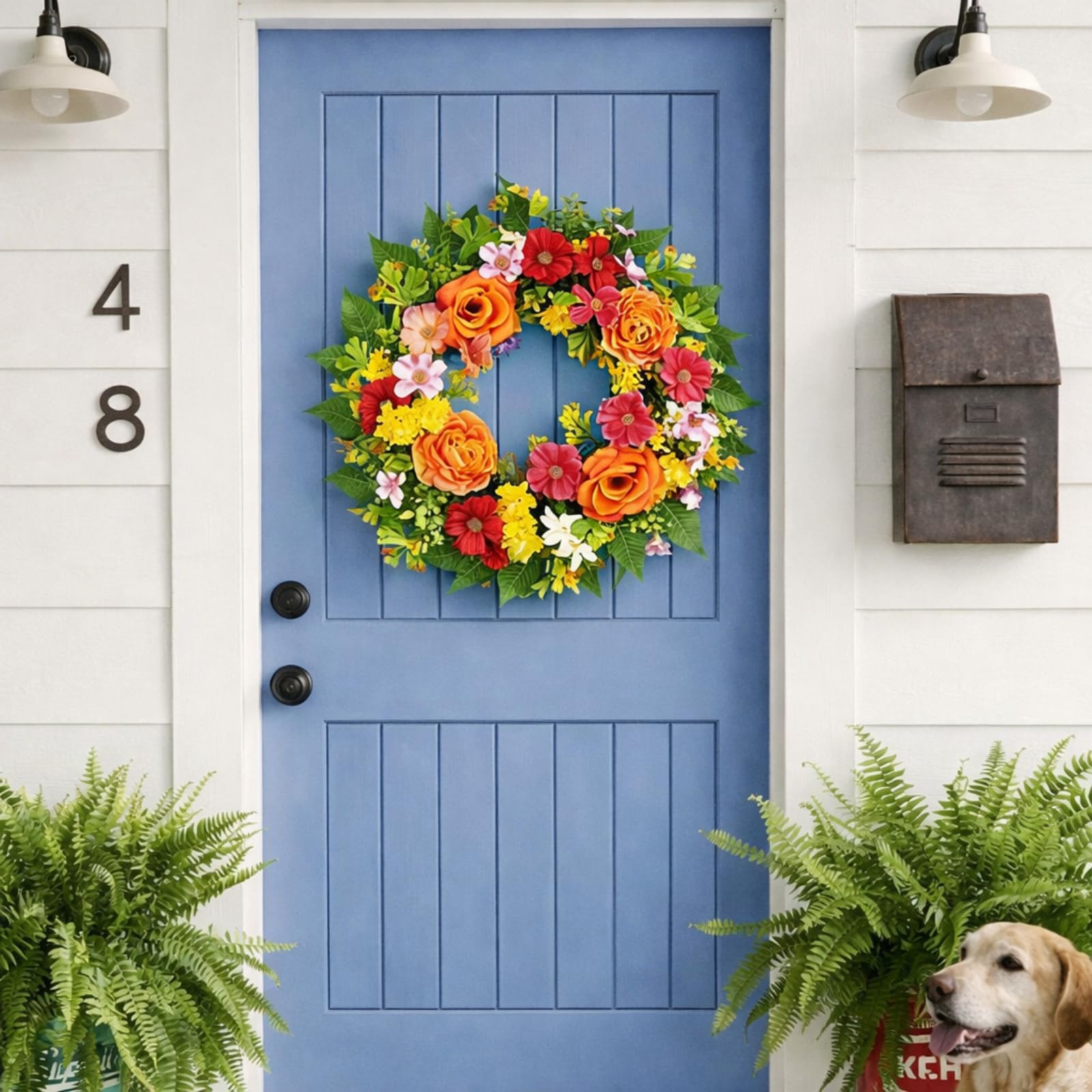 zjlmit wreath dimensions 20x20x5 inches for doors and walls