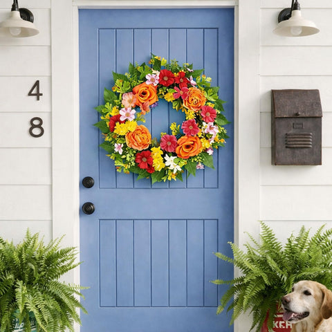 zjlmit wreath dimensions 20x20x5 inches for doors and walls