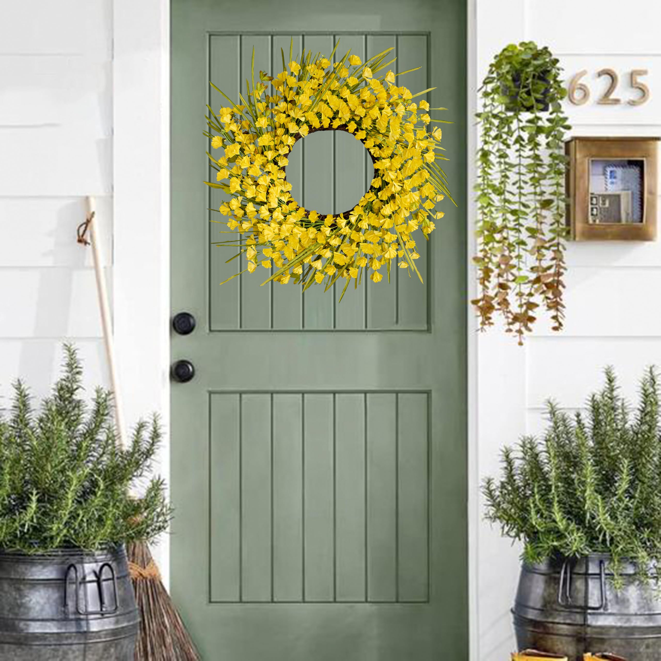 Zjlmit front-door wreath with easy ring hanger for quick setup
