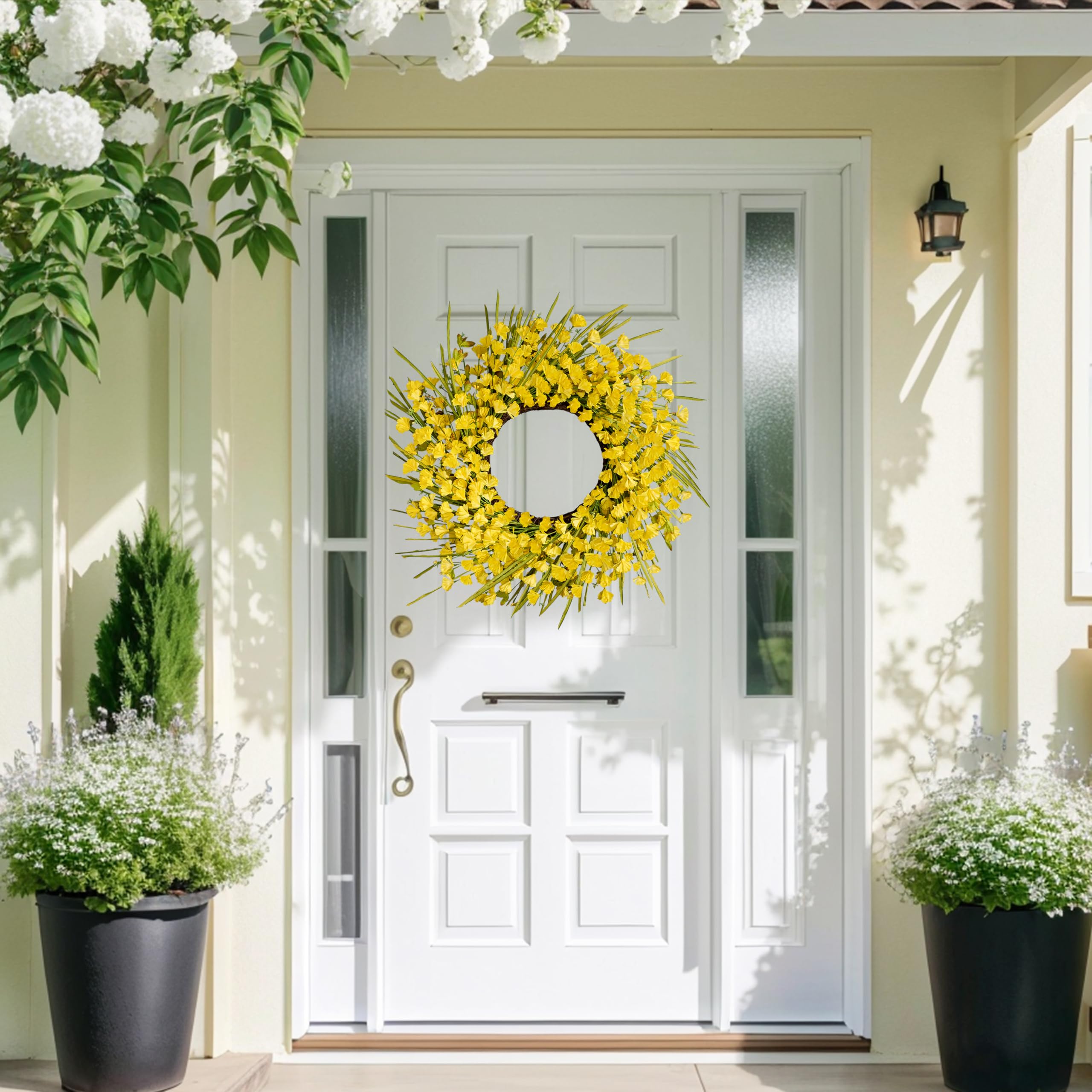 Zjlmit handmade wreath with natural vine base for long-lasting display