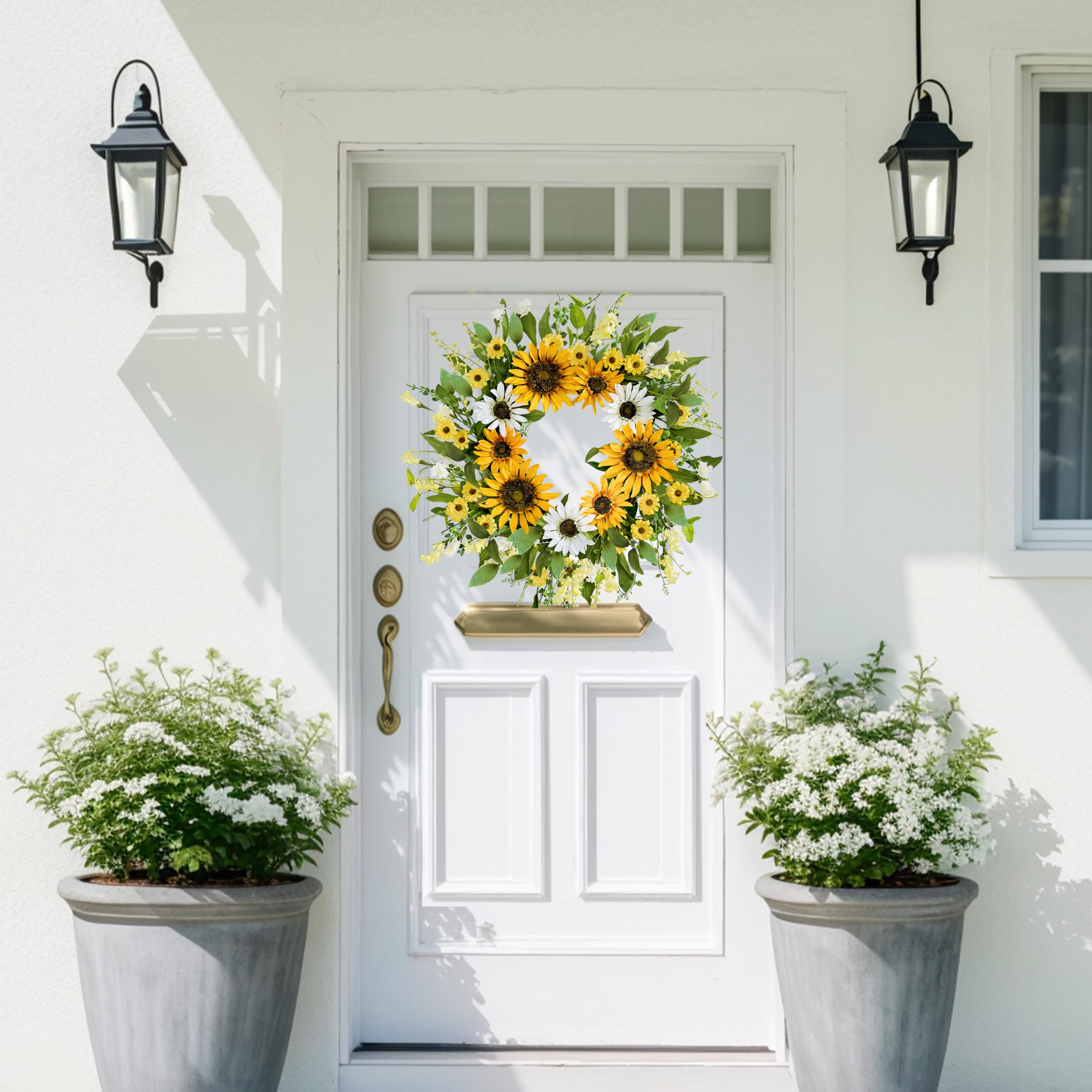 Zjlmit silk-material durability wreath offers lasting decorative resilience.