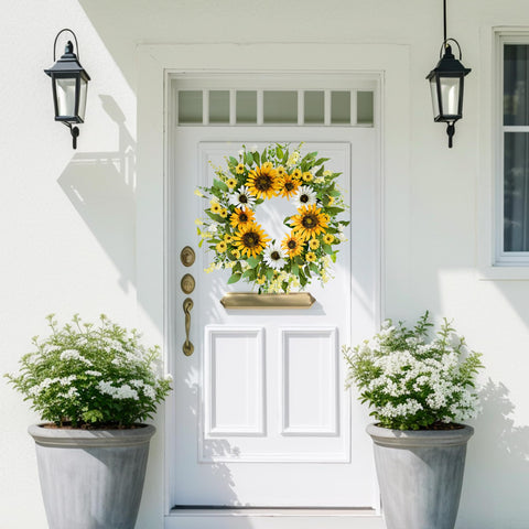 Zjlmit silk-material durability wreath offers lasting decorative resilience.