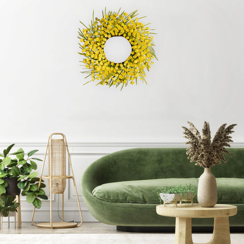 Zjlmit yellow flower wreath for spring celebrations and bright indoor accents