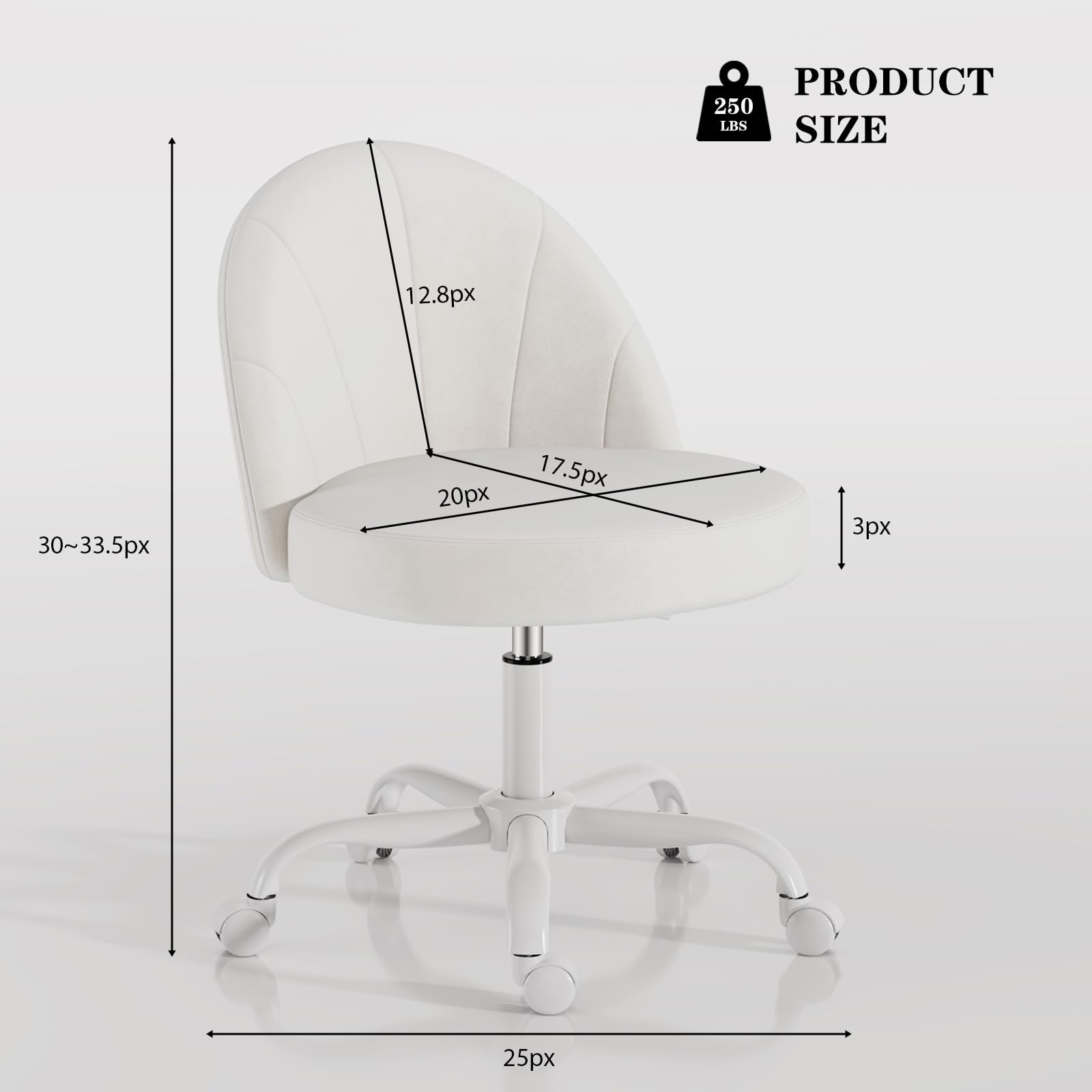 Zkfhome velvet vanity chair seat edge design reduces thigh pressure for comfort