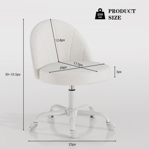 Zkfhome velvet vanity chair seat edge design reduces thigh pressure for comfort
