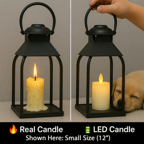 ZLFart lantern on patio table for charming outdoor dining
