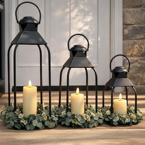 ZLFart decorative metal lantern on porch for warm outdoor evenings