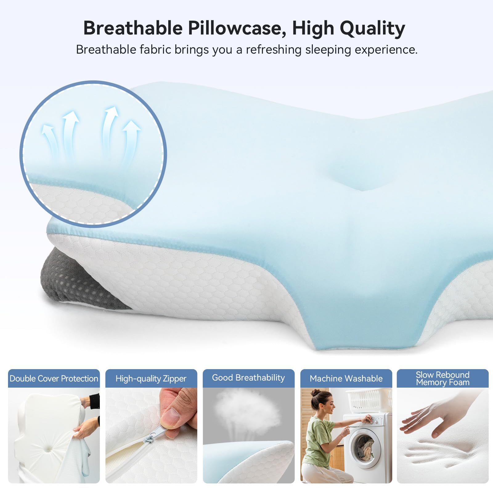 Zmarthumb breathable ice silk pillowcase reduces heat and irritation for comfortable nights.