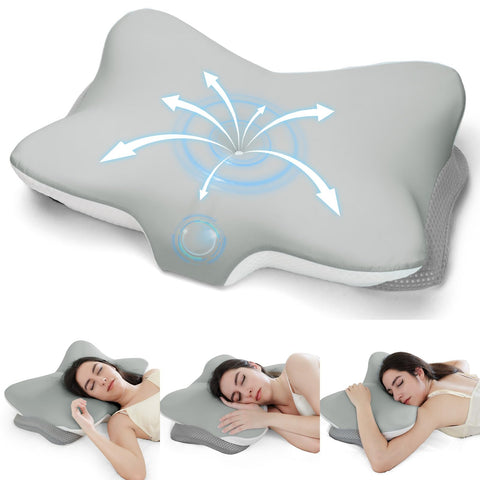 Zmarthumb cervical neck pillow front view supports neck alignment for restful sleep.