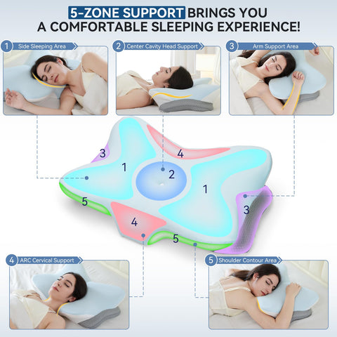 Zmarthumb dual-height cervical pillow offers adjustable support