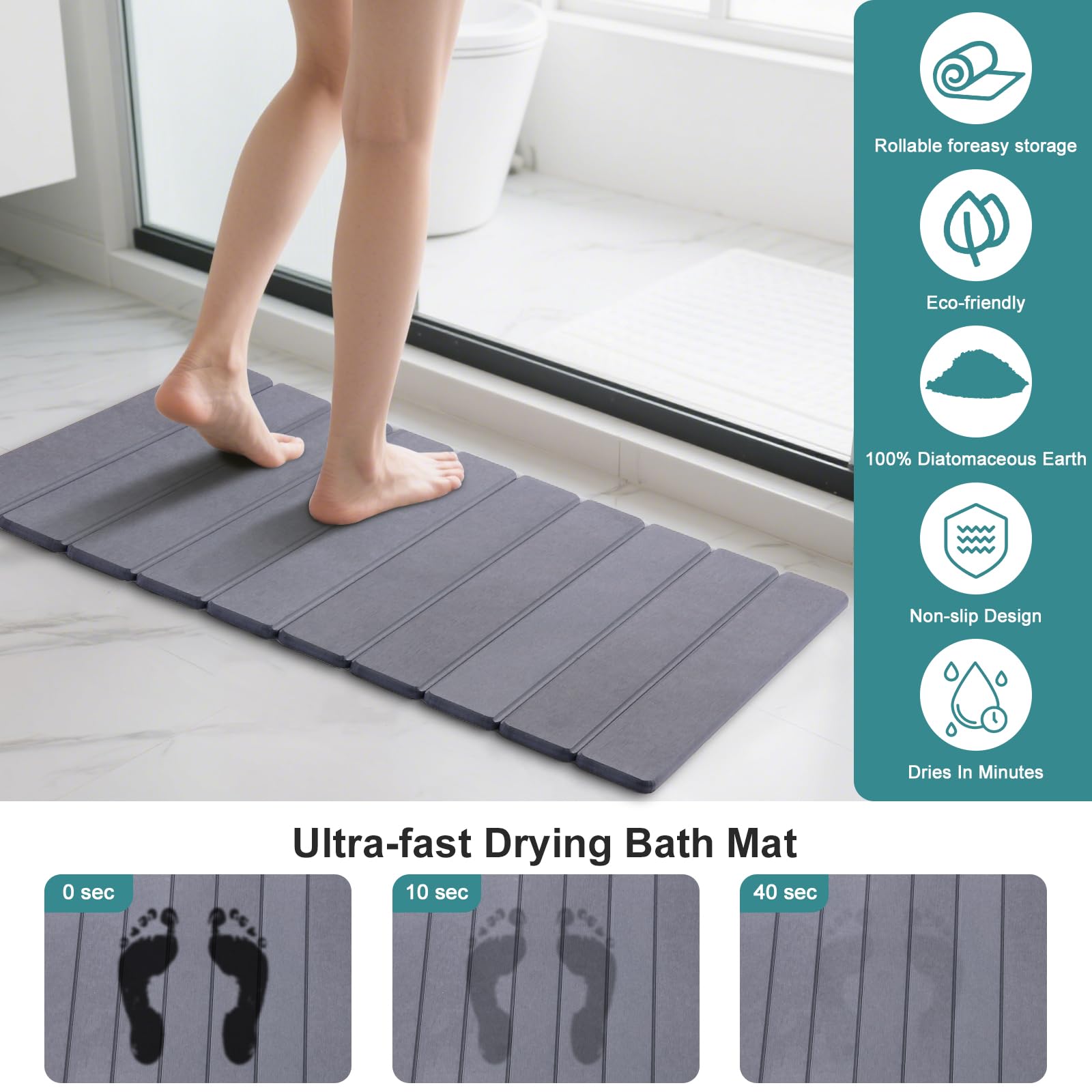 Zmnklry fast-drying diatomite mat proving quick-dry performance.