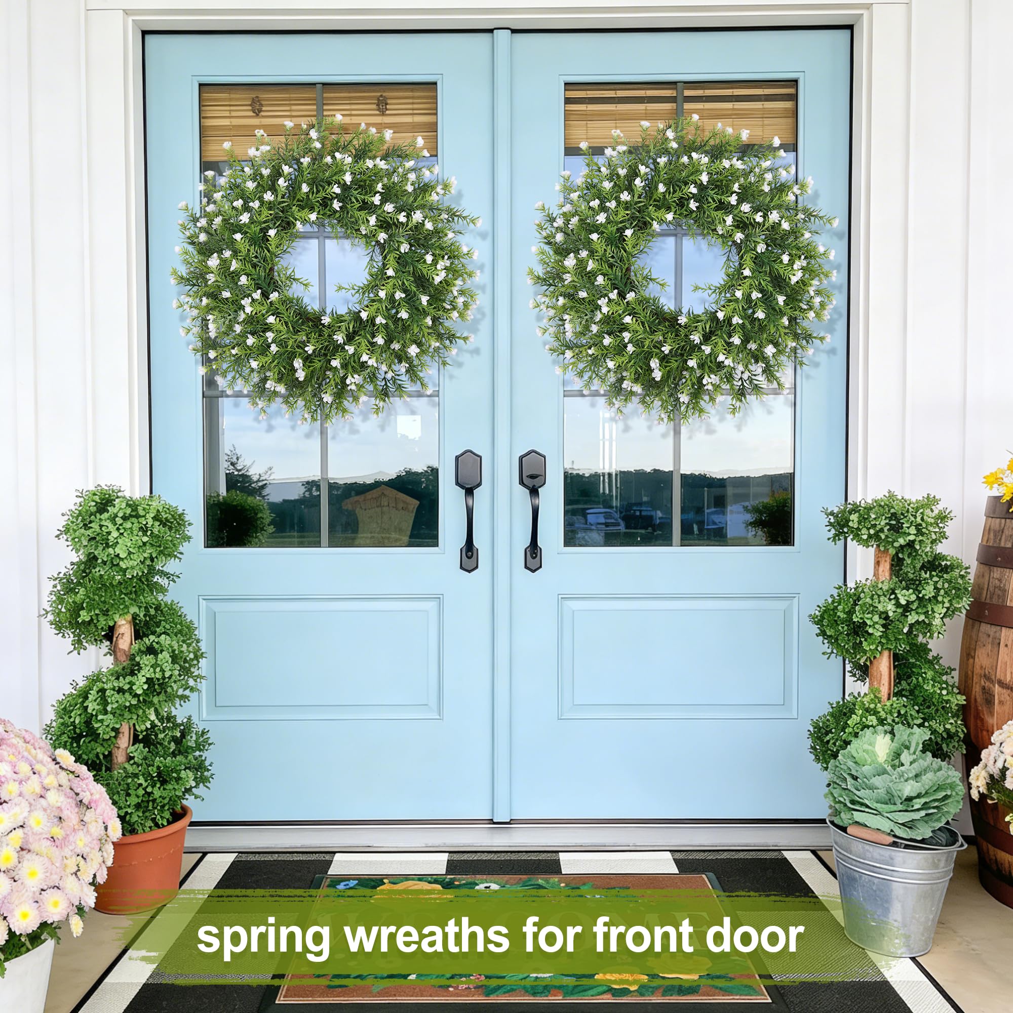 Zmtyykh Farmhouse Wall Decor Wreath adds a warm, inviting vibe.