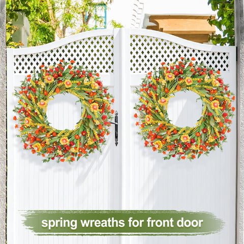 Zmtyykh front door wreath suitable for indoor or covered outdoor use.