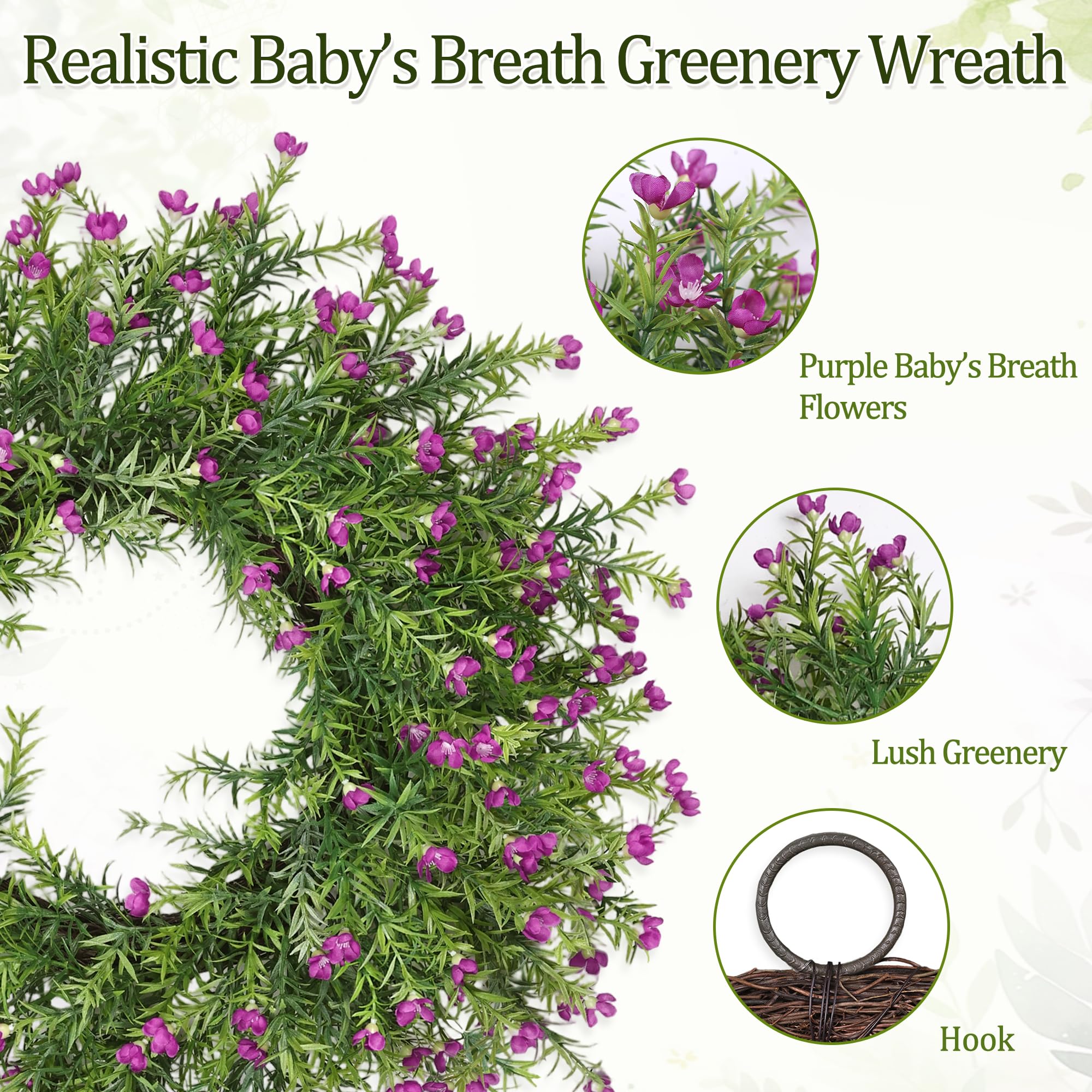 Zmtyykh Purple baby’s breath close-up reveals lifelike detail for inviting decor.