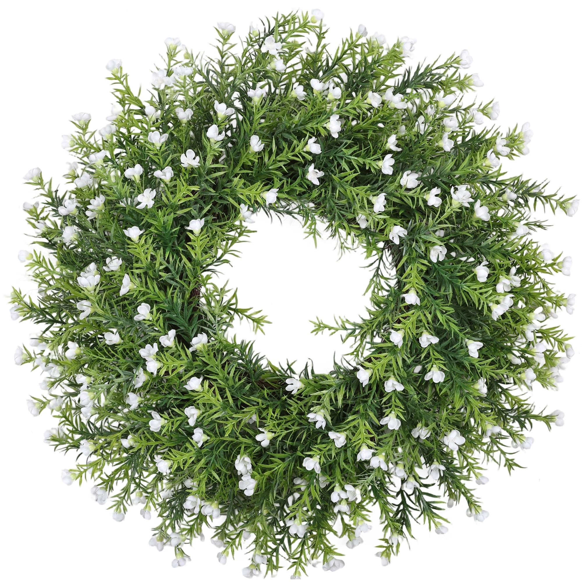 Zmtyykh Realistic Baby's Breath Wreath with lifelike blooms for refined spring entrance.