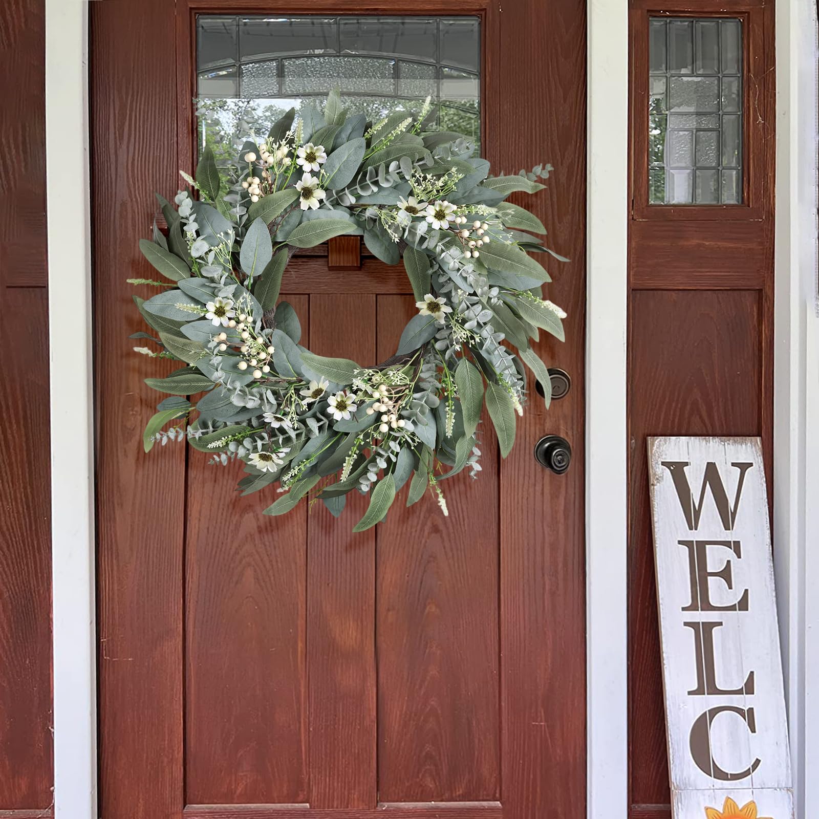 Zmtyykh versatile wreath suits weddings, holidays, and porch styling.