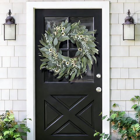Zmtyykh white daisies accent create a fresh entryway focal point.