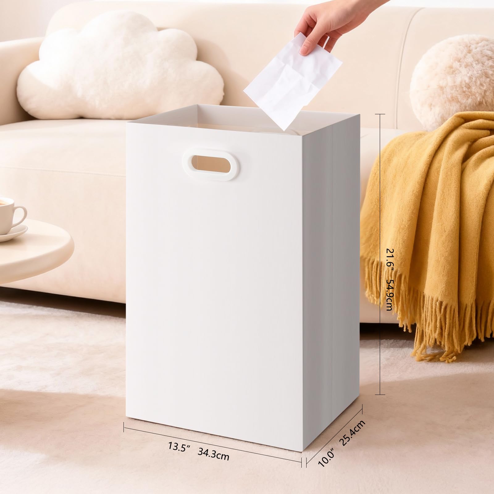 Zmybcpack collapsible trash bin with handles, ideal for quick indoor or outdoor disposal.