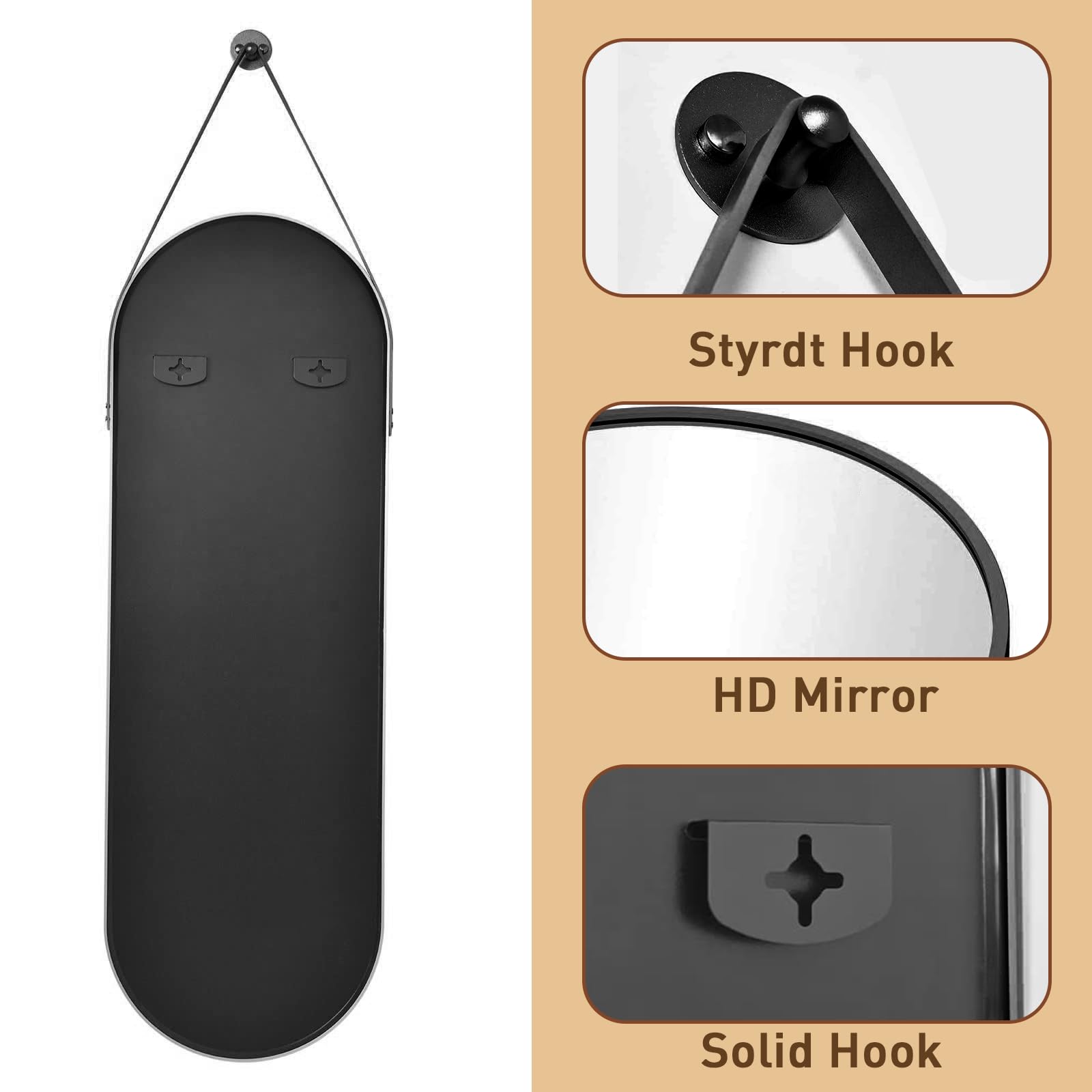 ZMYCZ mirror designed for wall or door mounting options.