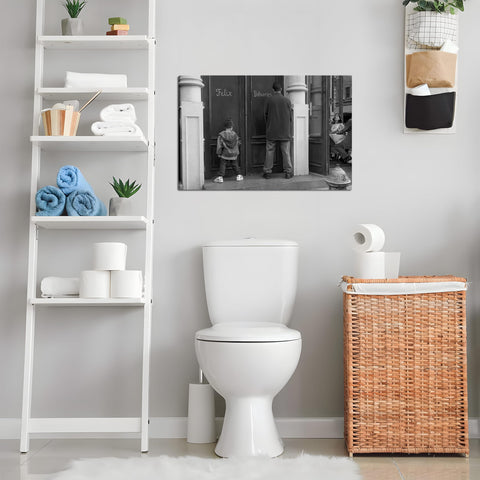 ZNHART restroom wall art canvas print adds a playful touch to updates