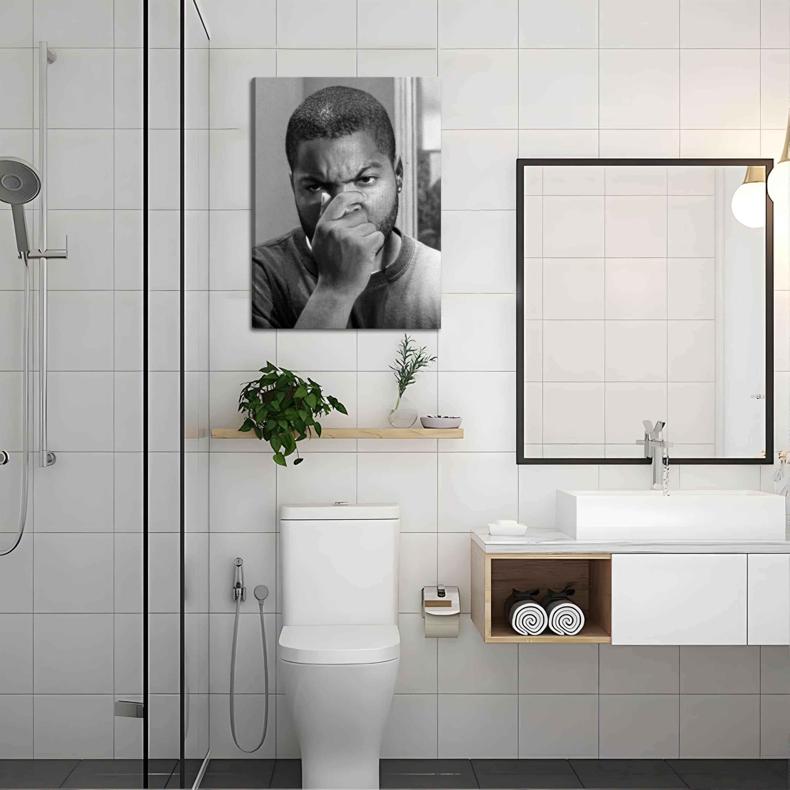 ZNHART vintage comedy poster enhances bathroom ambiance with charm.