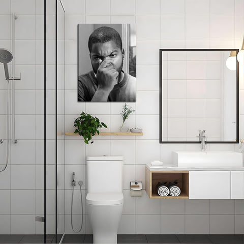 ZNHART vintage comedy poster enhances bathroom ambiance with charm.
