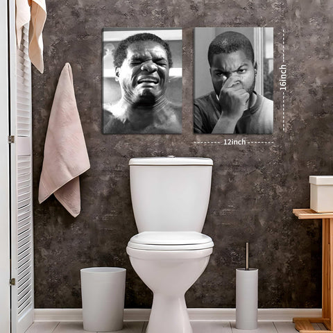ZNHART vintage humor wall art, perfect for living rooms or powder rooms seeking retro flair.