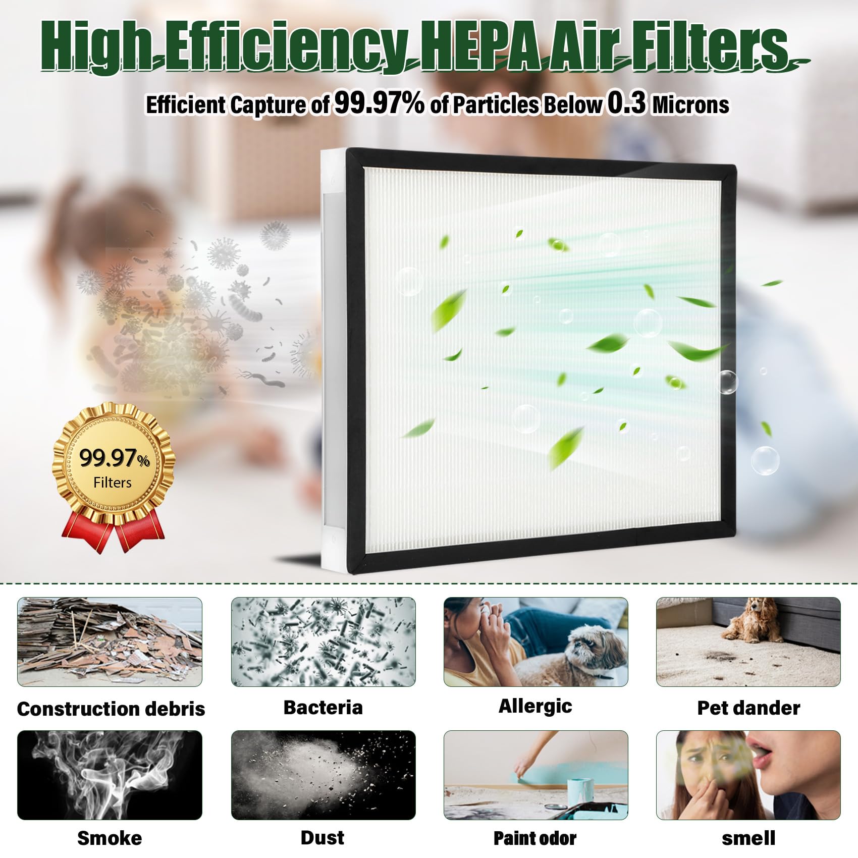 Znnam OEM-grade HEPA material with all-metal frame for durability.