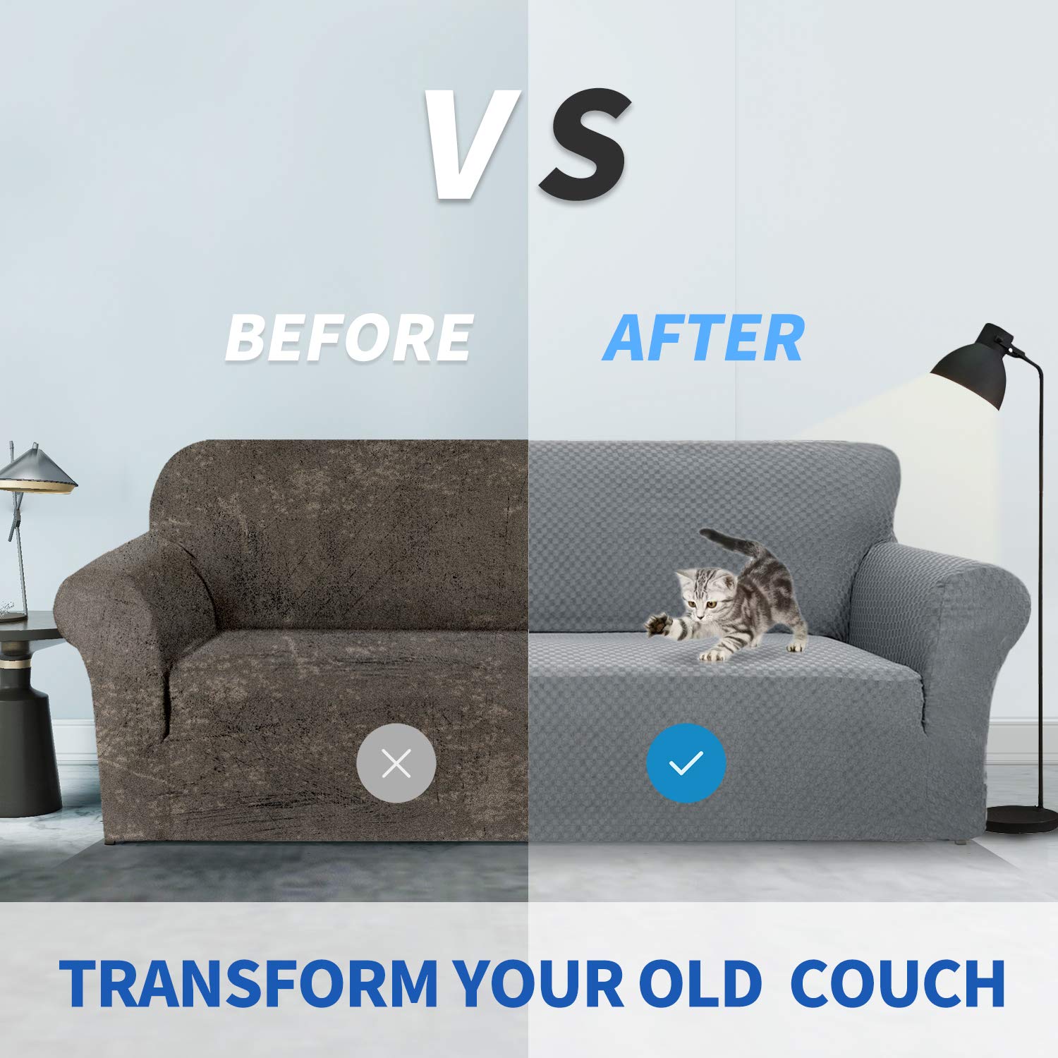 ZNSAYOTX easy-install couch slipcover for quick room updates