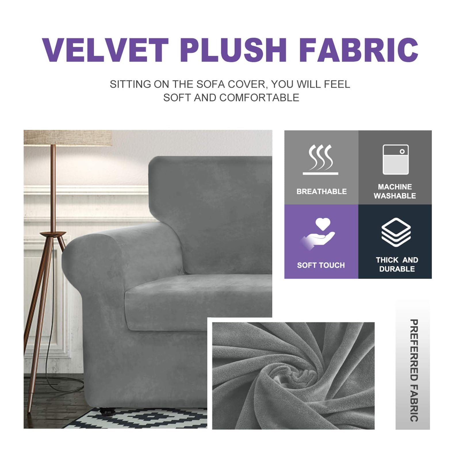 ZNSAYOTX cushion middle cover illustrating neat, wrinkle-free look.