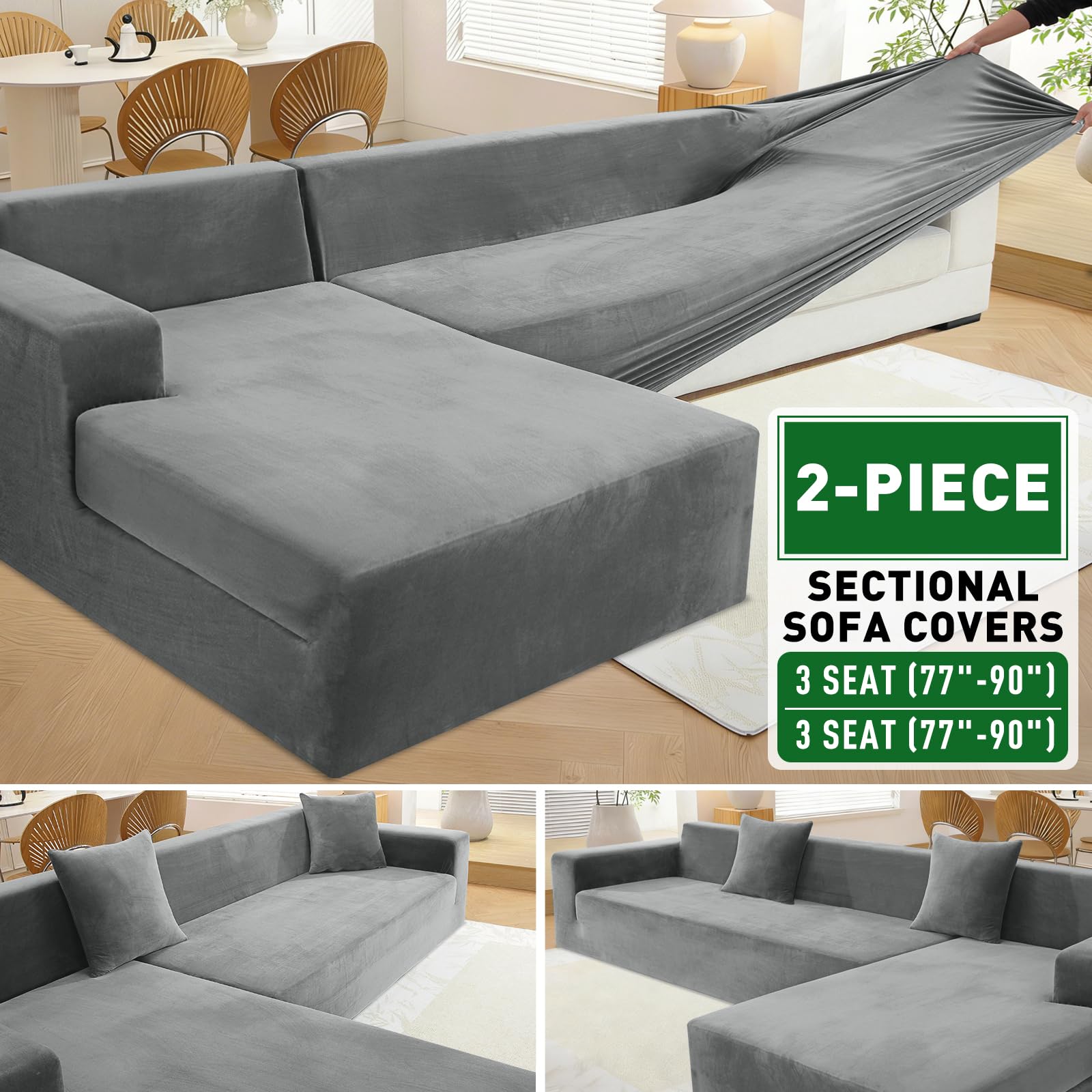 Pet-friendly ZNSAYOTX slipcover resists dog hair and is easy to wipe clean