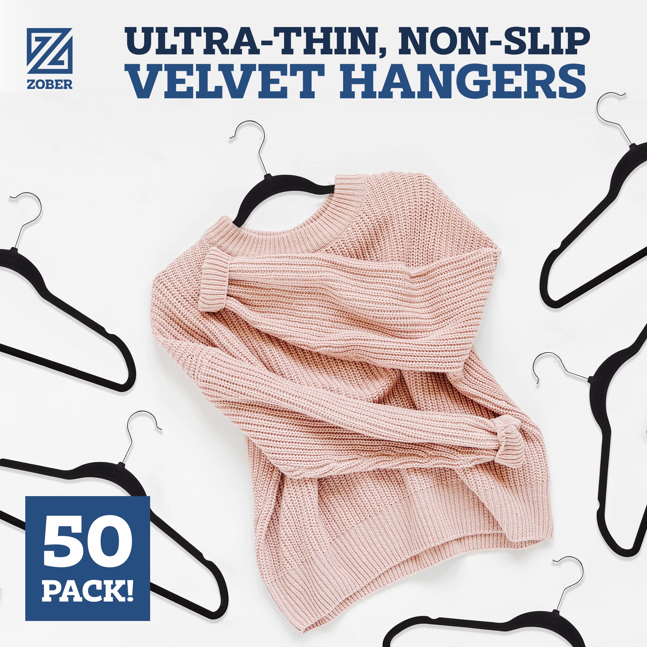 ZOBER 360-degree swivel hook for easy access to garments.