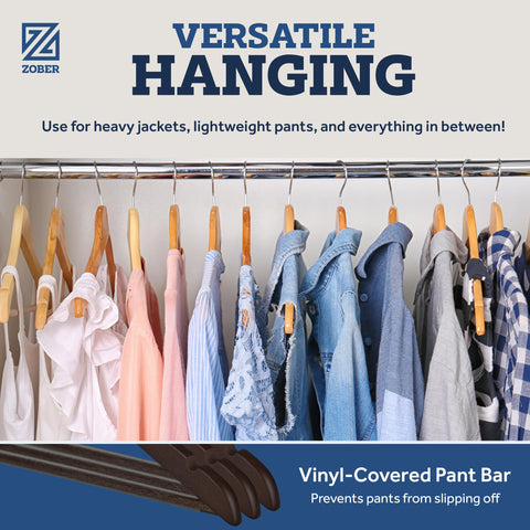 Closet organization scene with Zober hangers neatly spaced